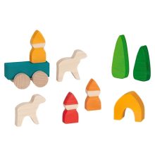 „Az én kis falum” építőjáték: 15 darabos, színes (Goki) GK58365 