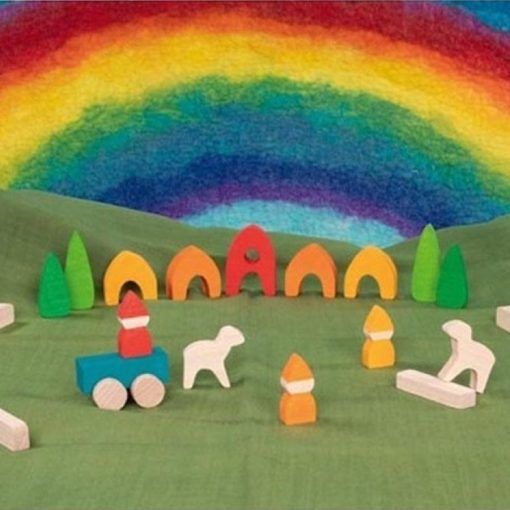 „Az én kis falum” építőjáték: 15 darabos, színes (Goki) GK58365 