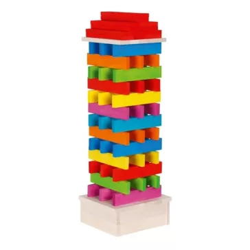   Építőhasábok: színes, 200 darabos, fa dobozban (Goki) GK58470 
