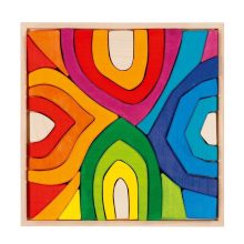 Négy évszak: faépítőjáték, színes, 25 darabos (Goki) GK58471 