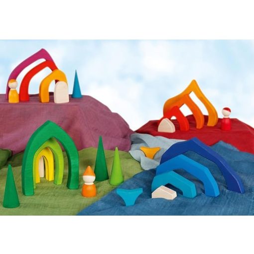 Négy évszak: faépítőjáték, színes, 25 darabos (Goki) GK58471 