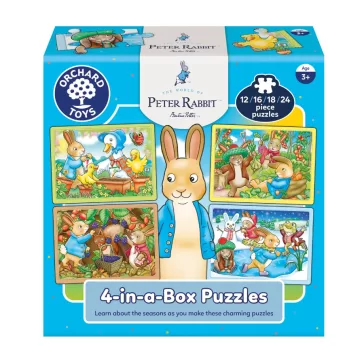   Nyúl Péter: 4 kirakó egy dobozban (4-in-a-Box Puzzles) WPR004  Orchard / Peter Rabbit™