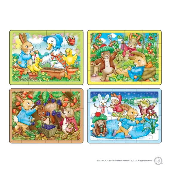 Nyúl Péter: 4 kirakó egy dobozban (4-in-a-Box Puzzles) WPR004  Orchard / Peter Rabbit™