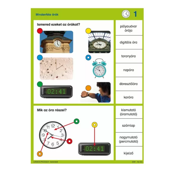 Ismeretek: Az óra - LOGICO Piccolo Ismeretek: Az óra - LOGICO Piccolo