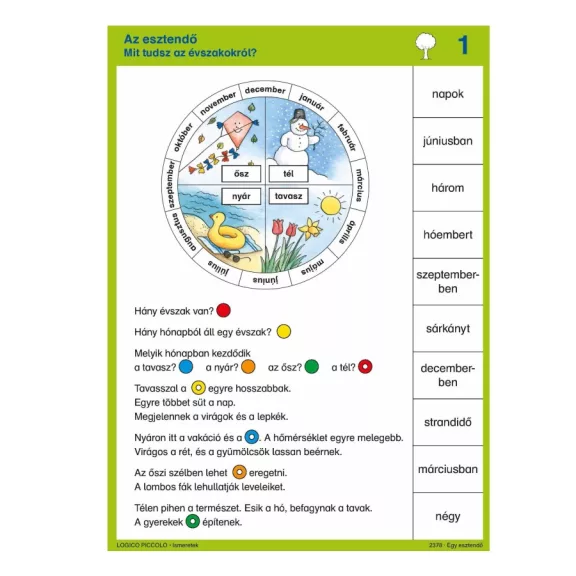 Ismeretek: Egy esztendő - LOGICO Piccolo Ismeretek: Egy esztendő - LOGICO Piccolo