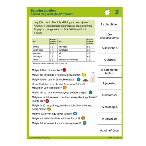 Ismeretek: Élelmiszerek - LOGICO Piccolo