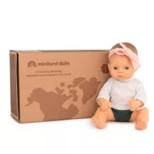 Baba: 32 cm-es, ruhában, hajpánttal (Miniland) ML31216