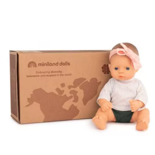 Baba: 32 cm-es, ruhában, hajpánttal (Miniland) ML31216