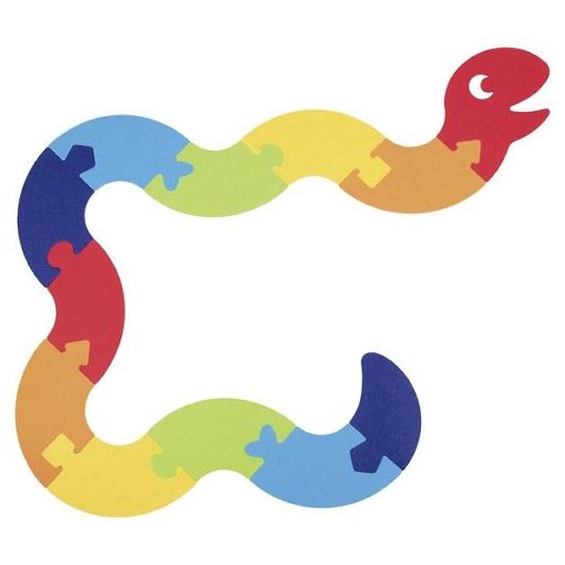 Színes kígyó puzzle filcből 12 db-os - GOKI  GK57426