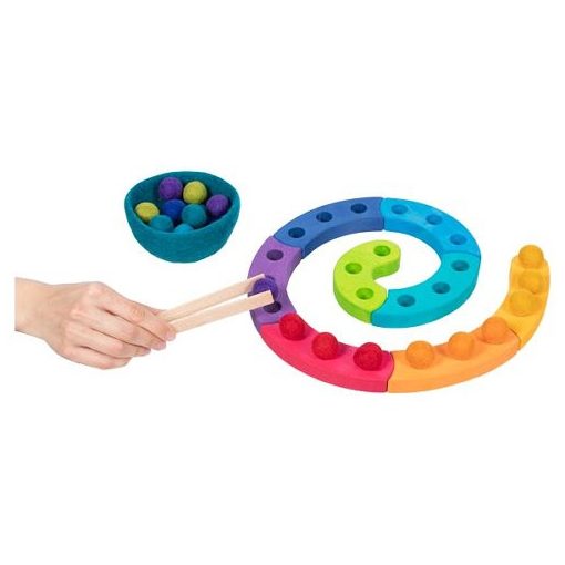 Szín-szortírozó: színes fa golyókkal (GOKI)  GK58354