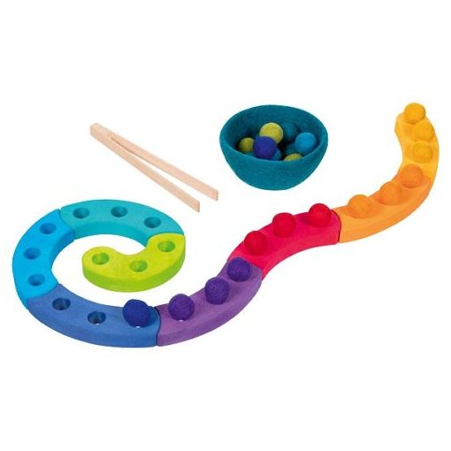 Szín-szortírozó: színes fa golyókkal (GOKI)  GK58354