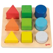 Formák és színek fából: 9 db-os (GOKI) GK58753