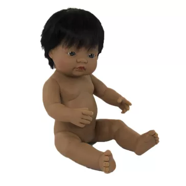   Baba: latin-amerikai fiú, hajas, 38 cm-es, vízálló (MINILAND) ML31057