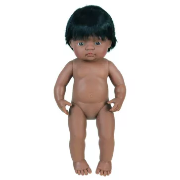   Baba: latin-amerikai fiú, hajas, 38 cm-es, vízálló (MINILAND) ML31057