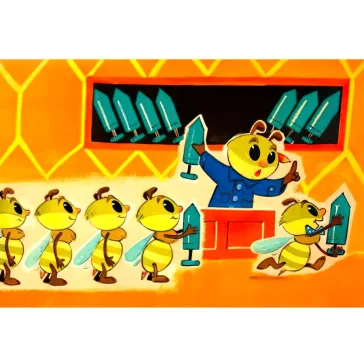   Diafilm: The Greedy Little Bee (A telhetetlen méhecske angolul)
