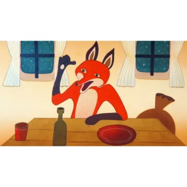   Diafilm: Der Fuchs bittet um Nachtquartier (A szállást kérő róka németül)