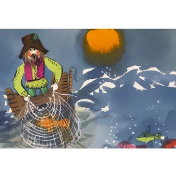   Diafilm: Das Märchen vom Fischer und Fischlein (Mese a halászról meg a kishalról németül)