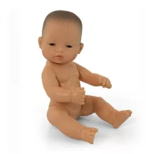 Baba: ázsiai lány, haj nélkül, 32 cm-es, vízálló (MINILAND) ML31036