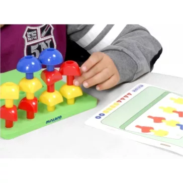  Tűzős-fűzős feladatok óriás gombákkal: 144 db-os (MINILAND) ML31785