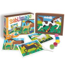 Homokszórós képek: lovak, képkeretté alakítható dobozban (Sentosphere) SA887