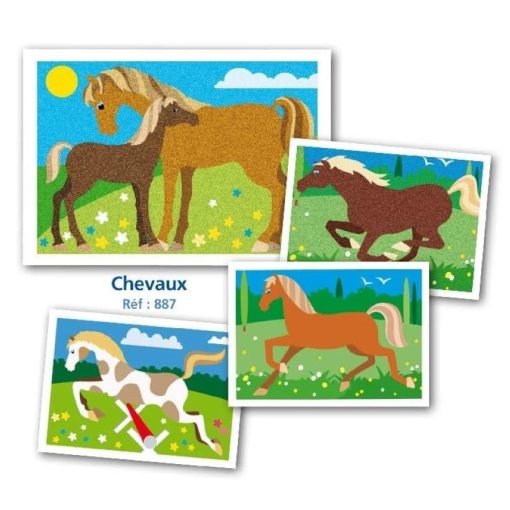 Homokszórós képek: lovak, képkeretté alakítható dobozban (Sentosphere) SA887