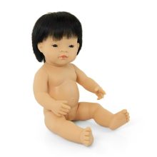 Baba: ázsiai fiú, hajas, 38 cm-es, vízálló (MINILAND) ML31055
