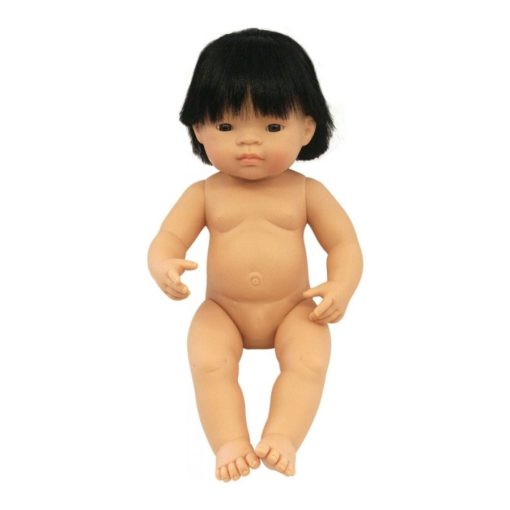 Baba: ázsiai fiú, hajas, 38 cm-es, vízálló (MINILAND) ML31055