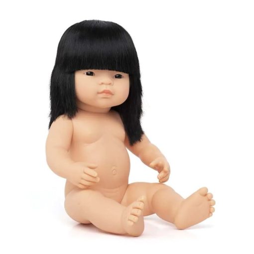 Baba - ázsiai lány, hajas, 38 cm-es, vízálló, MINILAND, ML31056