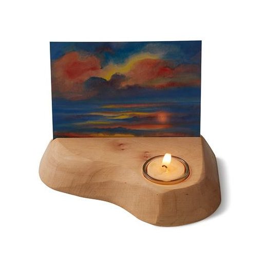 Fa képeslaptartó mécsestartóval   (18 x 11,5 cm)