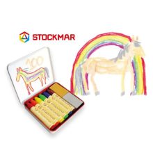 Stockmar 100 szivárvány válogatás 6+2 színű méhviasz ceruza, kréta