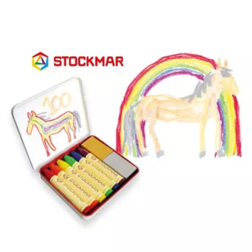  Stockmar 100 szivárvány válogatás 6+2 színű méhviasz ceruza, kréta