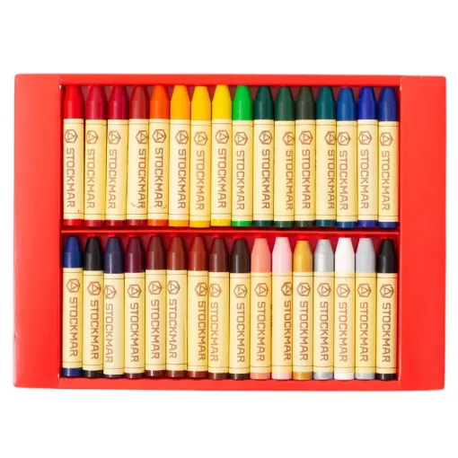 Stockmar méhviaszceruza: 32 színű készlet papír dobozban