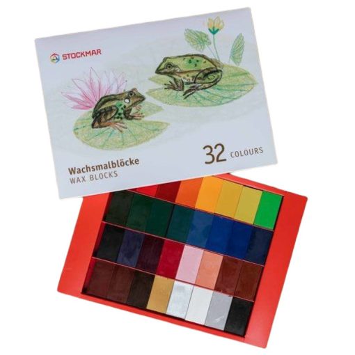 Stockmar méhviaszkréta (tégla): 32 színű készlet, papír dobozban