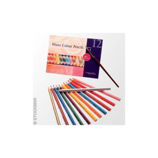 AMS 12 színű aquarell ceruzakészlet ecsettel (Mercurius)