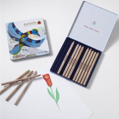 Stockmar színes ceruza készlet: 12+1, háromszögletű