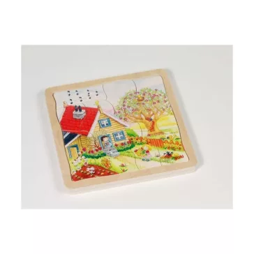 Évszakok: 4 rétegű fa puzzle (GOKI) GK57684