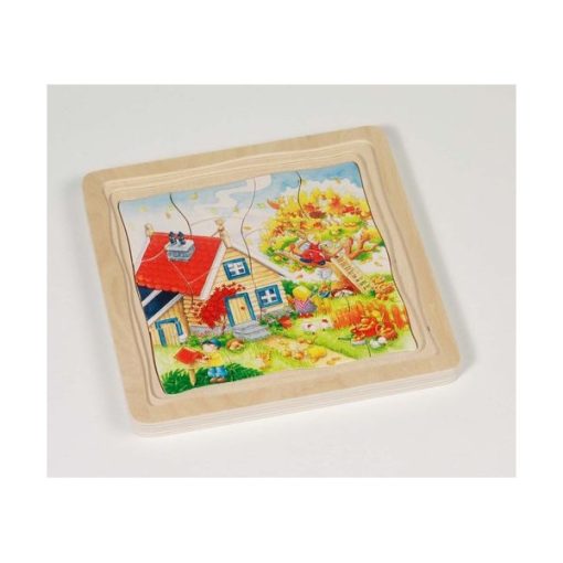 Évszakok: 4 rétegű fa puzzle (GOKI) GK57684