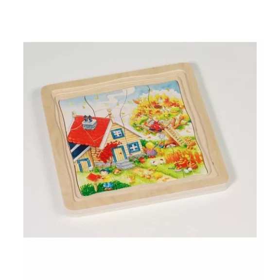 Évszakok: 4 rétegű fa puzzle (GOKI) GK57684