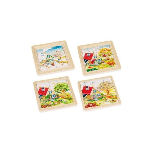 Évszakok: 4 rétegű fa puzzle (GOKI) GK57684