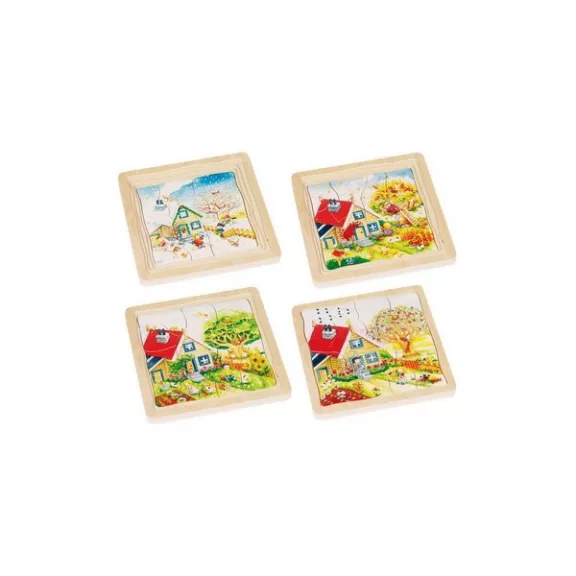 Évszakok: 4 rétegű fa puzzle (GOKI) GK57684