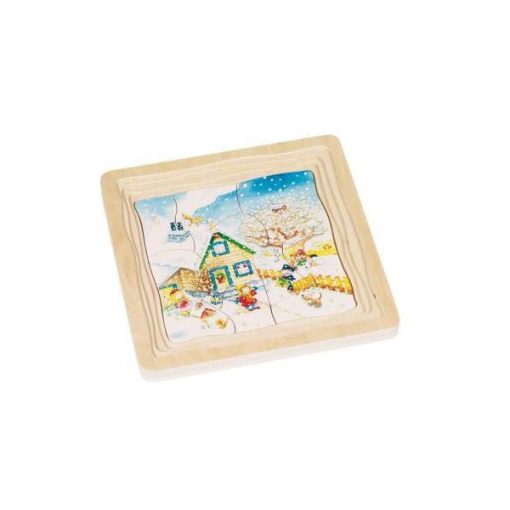 Évszakok: 4 rétegű fa puzzle (GOKI) GK57684