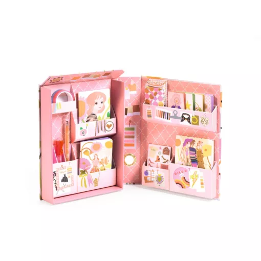 Irodaszeres bőrönd: Tina kisszekrénye (Tinou stationery cabinet) Djeco