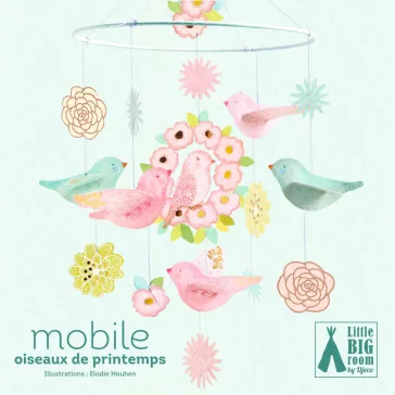   Szélmobil föggődísz: Tavaszi madárkák (Spring Birds) Djeco