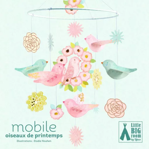 Szélmobil föggődísz: Tavaszi madárkák (Spring Birds) Djeco