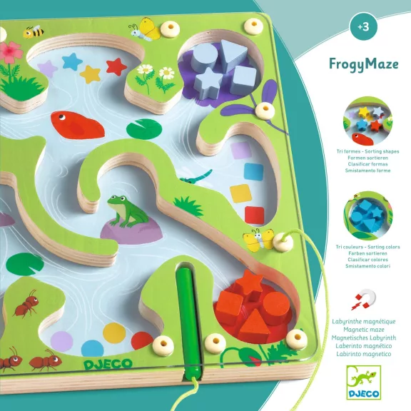 Íráselőkészítő, szortírozó: Mágneses labirintus (FrogyMaze) Djeco