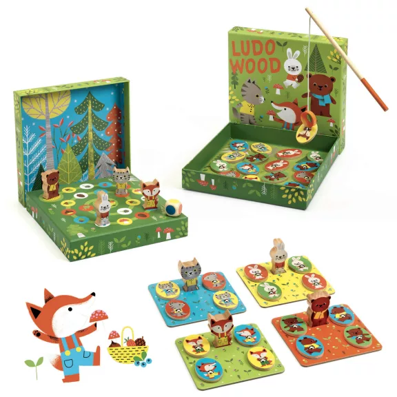 Társasjáték: Négy pajti (Ludo Wood) Djeco