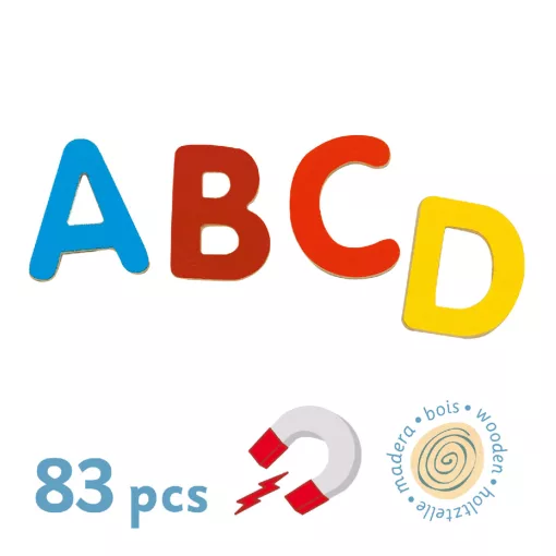 Mágneses betűkészlet: Színes nagybetűk (3 small letters) Djeco