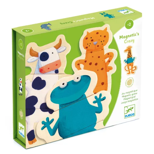 Mágneses képkirakó: Vicces állatok (Crazy animals) Djeco