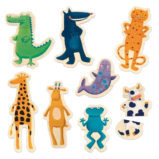 Mágneses képkirakó: Vicces állatok (Crazy animals) Djeco