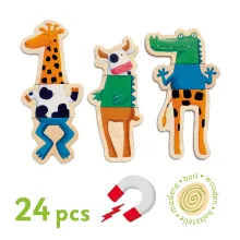 Mágneses képkirakó: Vicces állatok (Crazy animals) Djeco